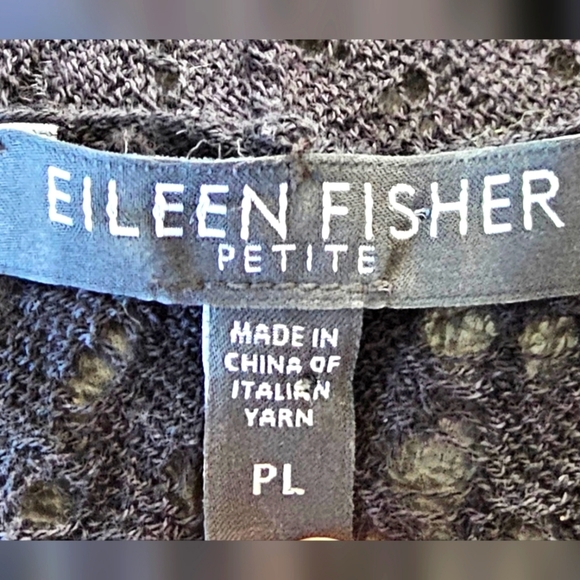 Eileen Fisher Black Lace Cardigan sz large petite - Picture 5 of 5